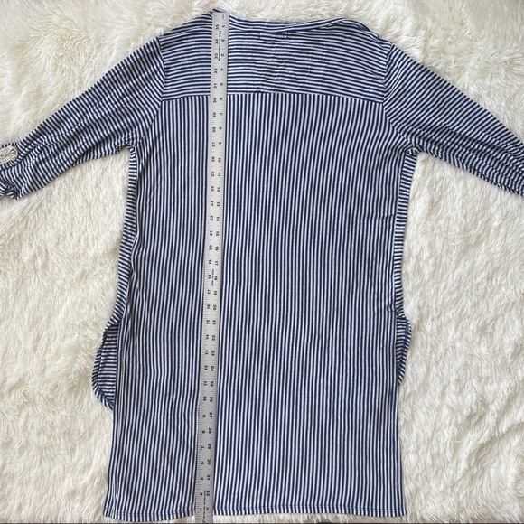 Papermoon Stripes Long Sleeves Long Back | Blue & White | One Size - Picture 6 of 7